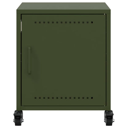 Olive Green Steel Bedside Cabinets - 2 Pcs, 36x39x43.5 cm
