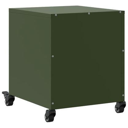 Olive Green Steel Bedside Cabinets - 2 Pcs, 36x39x43.5 cm