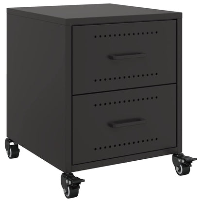 Black Steel Bedside Cabinets 2 pcs - 36x39x43.5 cm