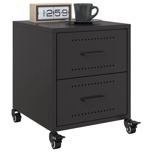 Black Steel Bedside Cabinets 2 pcs - 36x39x43.5 cm