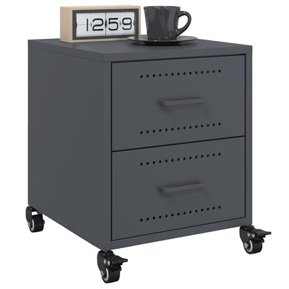 Anthracite Steel Bedside Cabinet 36x39x43.5 cm - Modern & Stylish