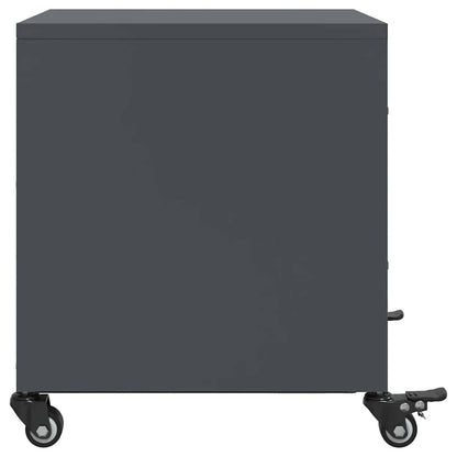 Anthracite Steel Bedside Cabinet 36x39x43.5 cm - Modern & Stylish
