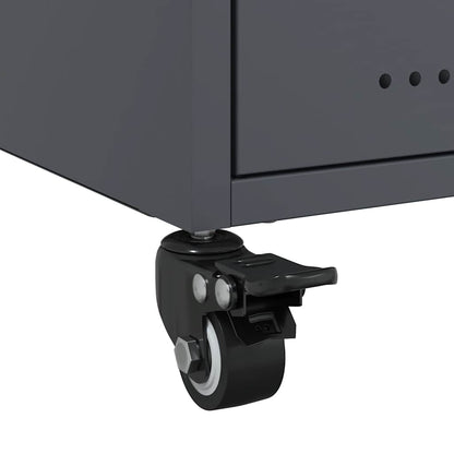 Anthracite Steel Bedside Cabinets Set of 2 - Sleek 36x39x43.5 cm