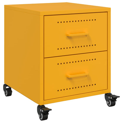Mustard Yellow Steel Bedside Cabinet 36x39x43.5 cm