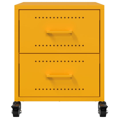 Mustard Yellow Steel Bedside Cabinet 36x39x43.5 cm