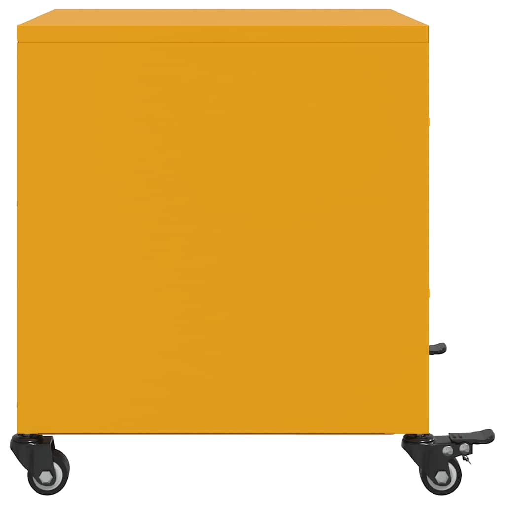 Mustard Yellow Steel Bedside Cabinet 36x39x43.5 cm