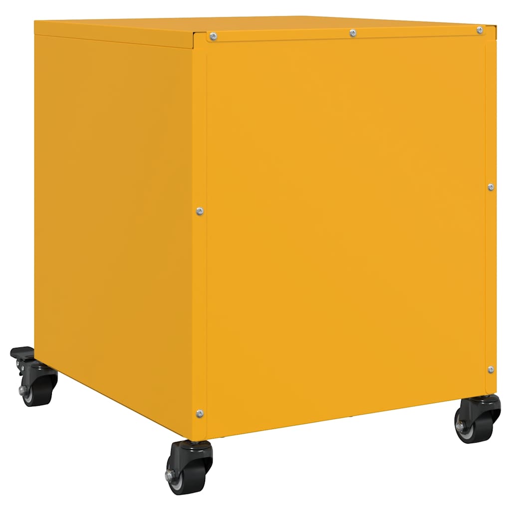 Mustard Yellow Steel Bedside Cabinet 36x39x43.5 cm