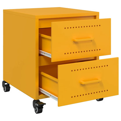 Mustard Yellow Steel Bedside Cabinet 36x39x43.5 cm