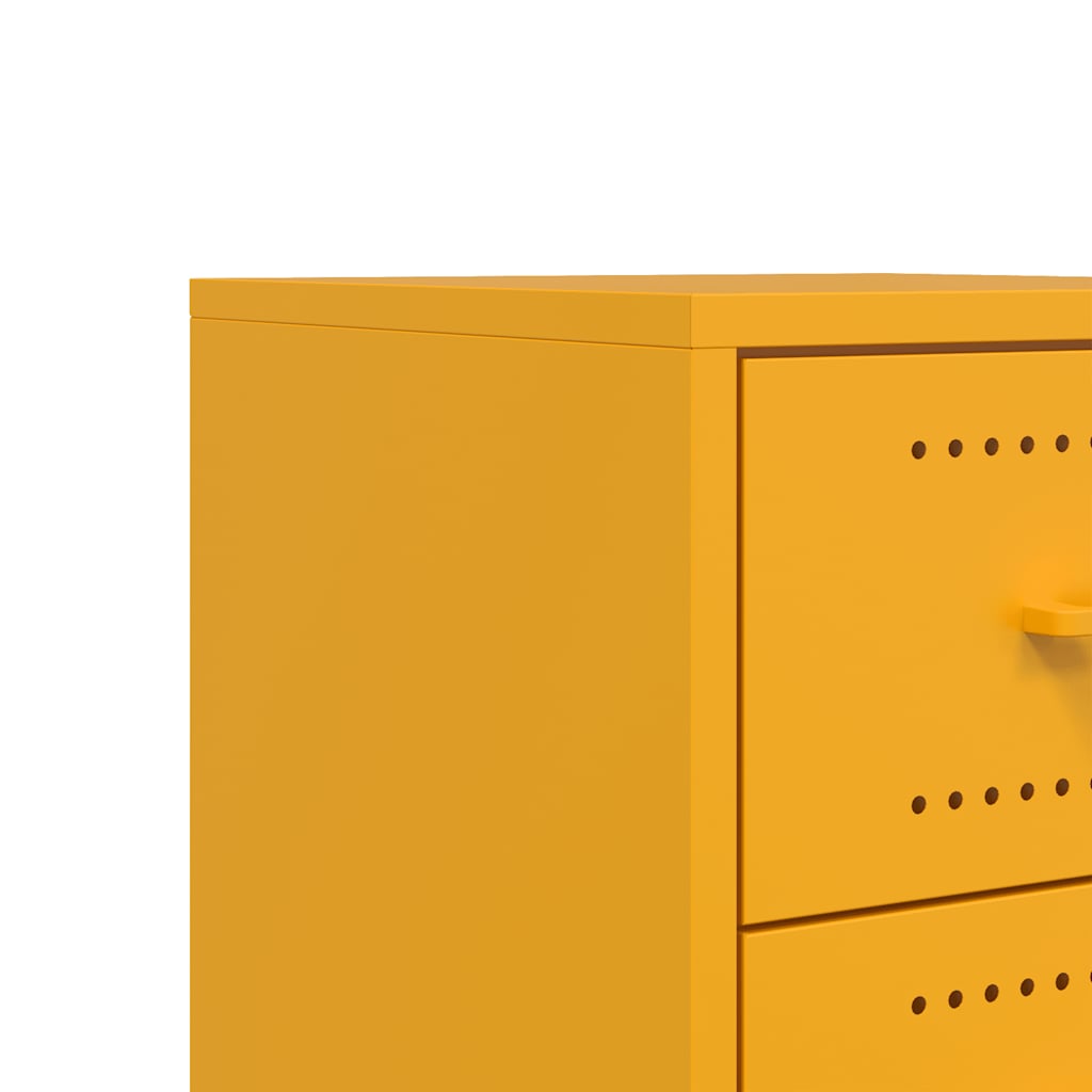 Mustard Yellow Steel Bedside Cabinet 36x39x43.5 cm