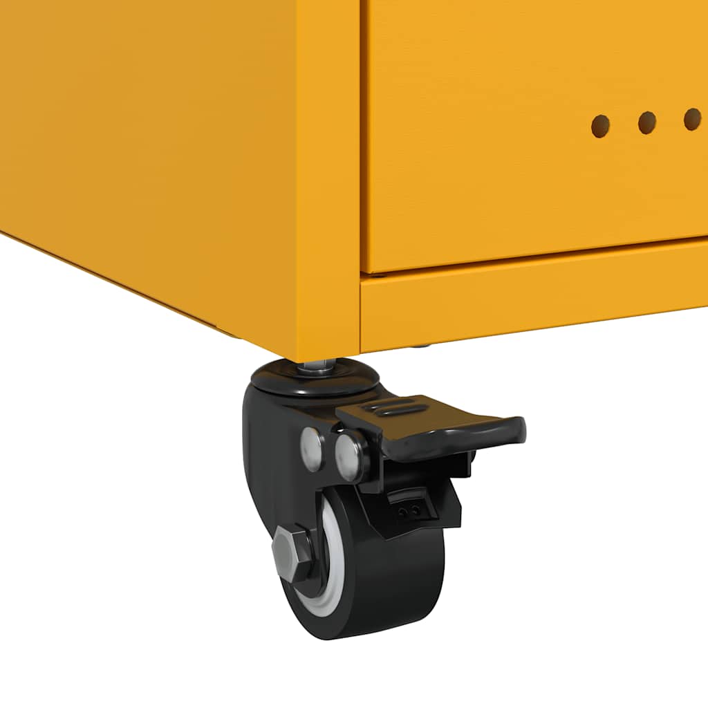 Mustard Yellow Steel Bedside Cabinet 36x39x43.5 cm