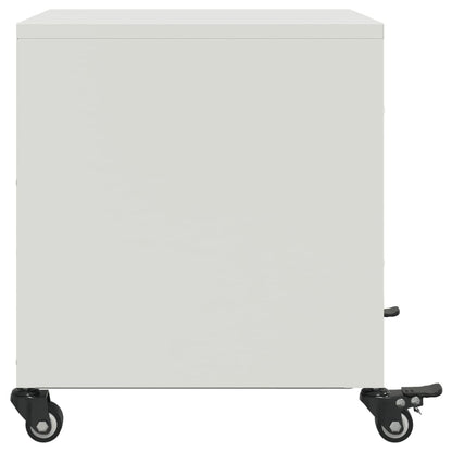 White Steel Bedside Cabinet, 36x39x43.5 cm - Modern & Durable Design