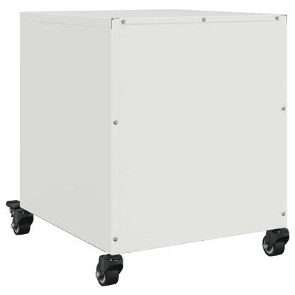 White Steel Bedside Cabinet, 36x39x43.5 cm - Modern & Durable Design