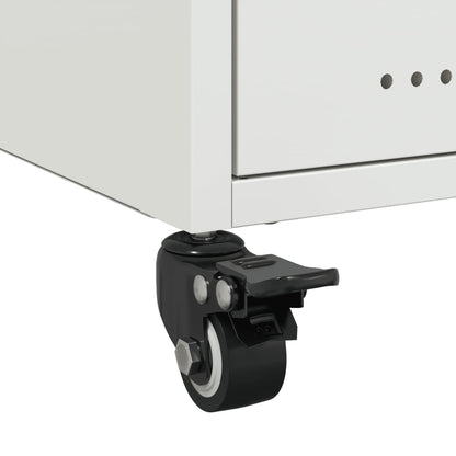 White Steel Bedside Cabinet, 36x39x43.5 cm - Modern & Durable Design