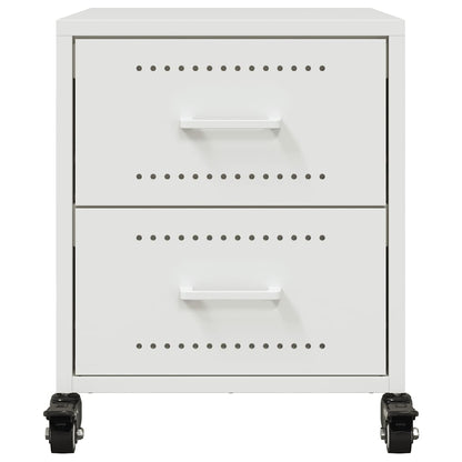 Set of 2 White Steel Bedside Cabinets - 36x39x43.5 cm