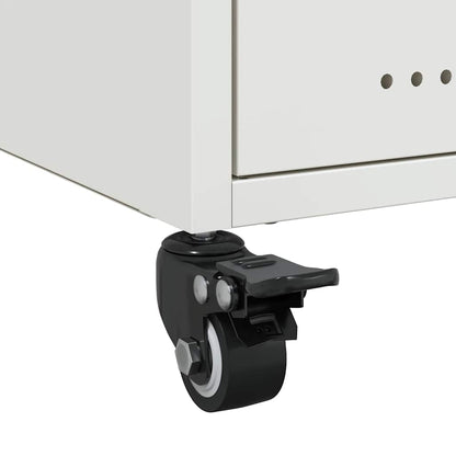 Set of 2 White Steel Bedside Cabinets - 36x39x43.5 cm
