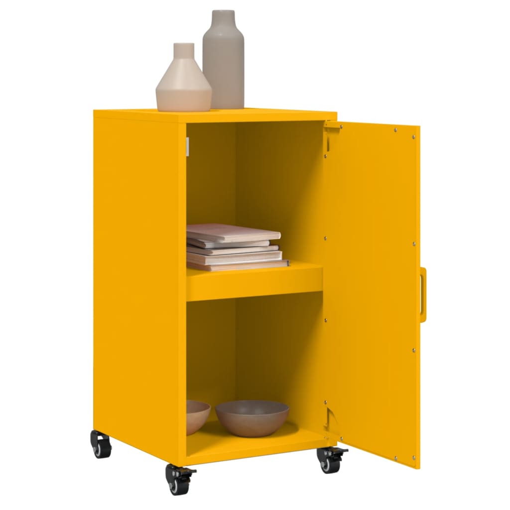 Mustard Yellow Steel Sideboard 36x39x72 cm - Stylish Storage Solution