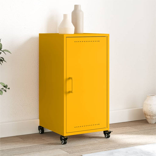 Mustard Yellow Steel Sideboard 36x39x72 cm - Stylish Storage Solution