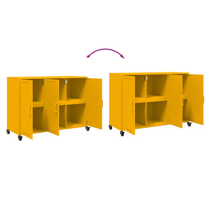 Sideboard Mustard Yellow 100.5x39x72 cm Steel