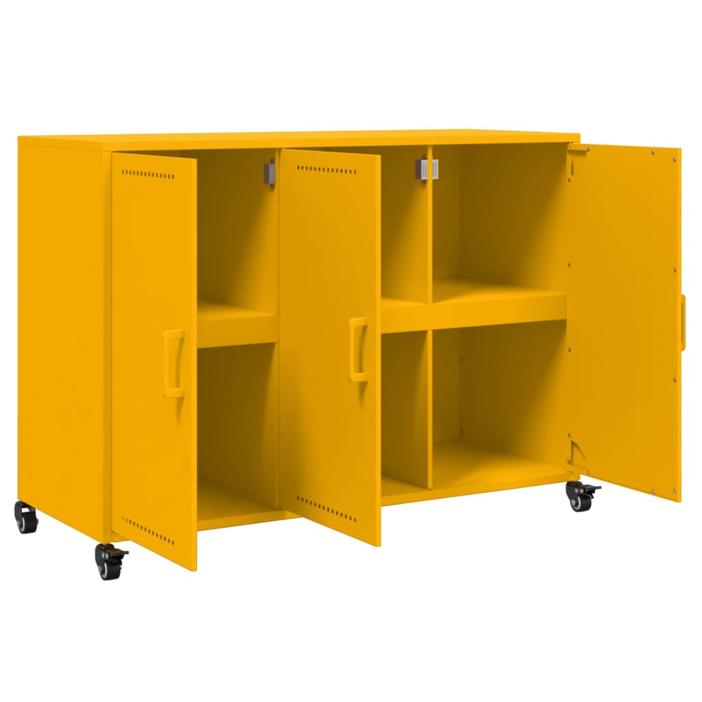 Sideboard Mustard Yellow 100.5x39x72 cm Steel