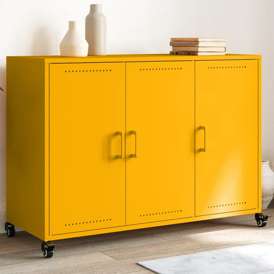 Sideboard Mustard Yellow 100.5x39x72 cm Steel