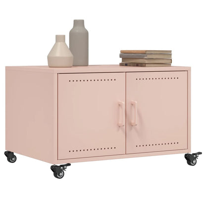 Coffee Table Pink 68x50x43.5 cm Steel
