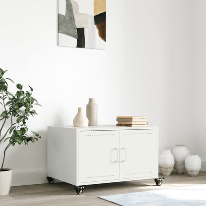 Coffee Table White 68x50x43.5 cm Steel