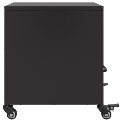 Black Steel Bedside Cabinet - 36x39x43.5 cm Durable & Stylish