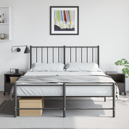 Sleek Black Steel Bedside Cabinets Set - 36x39x43.5 cm (2 Pcs)