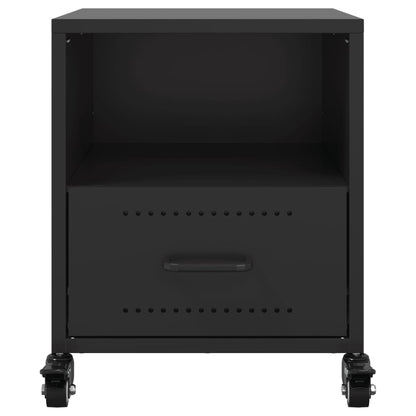 Sleek Black Steel Bedside Cabinets Set - 36x39x43.5 cm (2 Pcs)