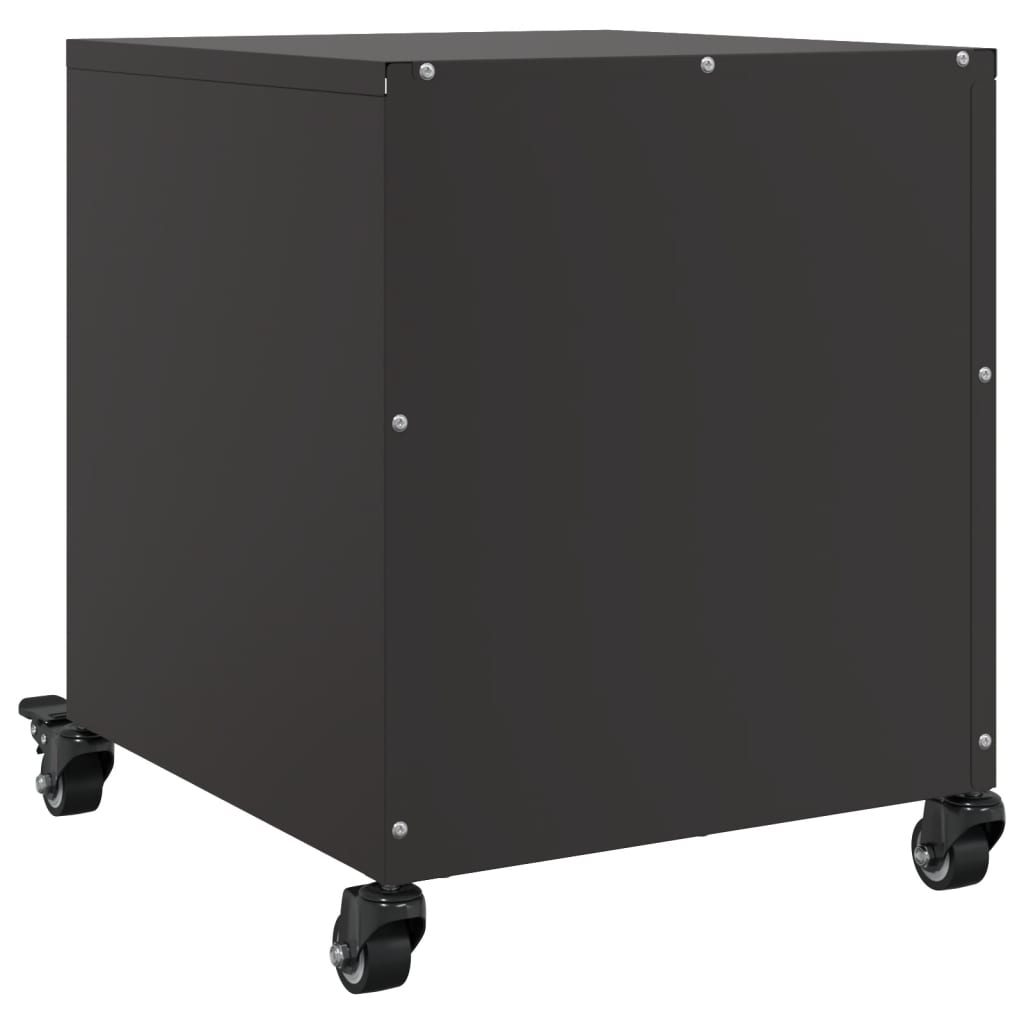 Sleek Black Steel Bedside Cabinets Set - 36x39x43.5 cm (2 Pcs)