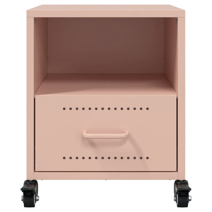 Set of 2 Pink Steel Bedside Cabinets - 36x39x43.5 cm