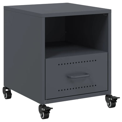 Anthracite Steel Bedside Cabinet 36x39x43.5 cm - Modern & Chic Design