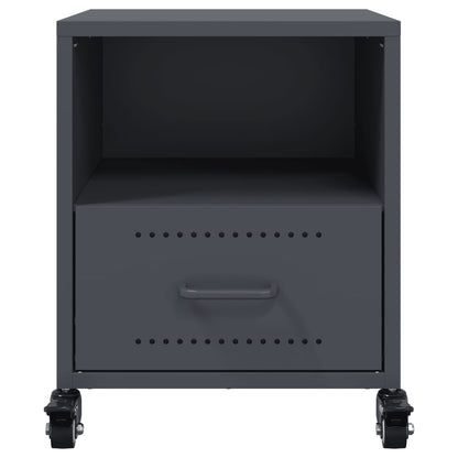 Anthracite Steel Bedside Cabinet 36x39x43.5 cm - Modern & Chic Design