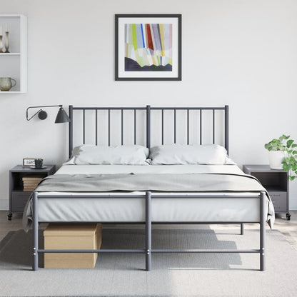 Anthracite Steel Bedside Cabinets Set of 2 - 36x39x43.5 cm