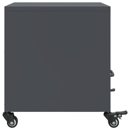 Anthracite Steel Bedside Cabinets Set of 2 - 36x39x43.5 cm