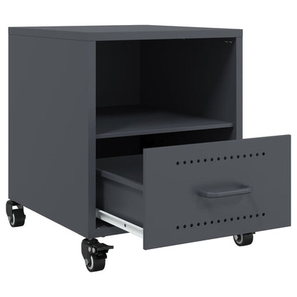 Anthracite Steel Bedside Cabinets Set of 2 - 36x39x43.5 cm