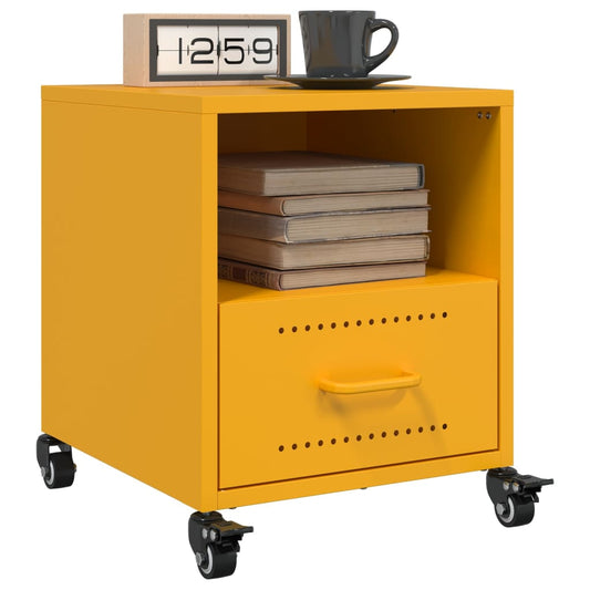 Mustard Yellow Steel Bedside Cabinets 2 pcs - 36x39x43.5 cm