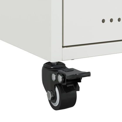 Sleek White Steel Bedside Cabinet - Compact 36x39x43.5 cm Design