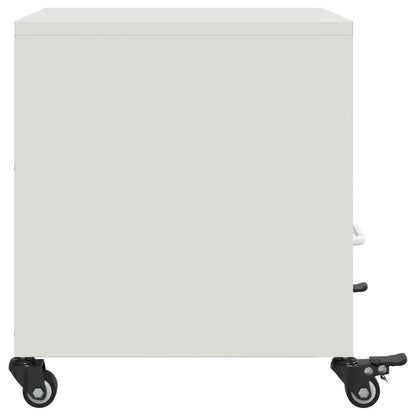 White Steel Bedside Cabinets Set of 2, 36x39x43.5 cm