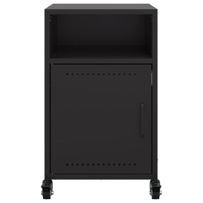 Sleek Black Steel Bedside Cabinets, Set of 2, 36x39x59 cm