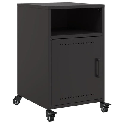 Sleek Black Steel Bedside Cabinets, Set of 2, 36x39x59 cm
