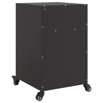 Sleek Black Steel Bedside Cabinets, Set of 2, 36x39x59 cm