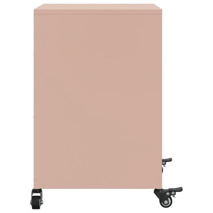 Pink Steel Bedside Cabinets Set of 2 - 36x39x59 cm