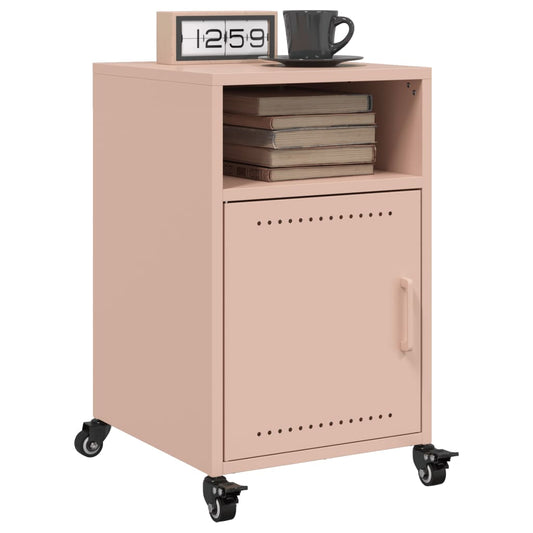 Pink Steel Bedside Cabinets Set of 2 - 36x39x59 cm