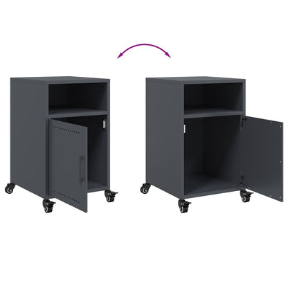 Anthracite Steel Bedside Cabinets 2pcs - 36x39x59 cm Modern Design