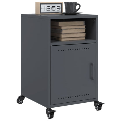 Anthracite Steel Bedside Cabinets 2pcs - 36x39x59 cm Modern Design