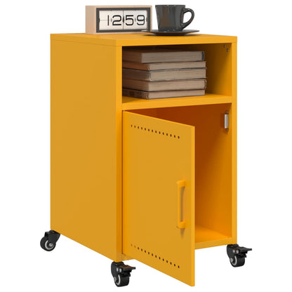 Mustard Yellow Steel Bedside Cabinets 2pcs - 36x39x59 cm
