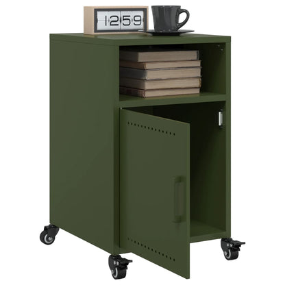 Olive Green Steel Bedside Cabinets Set of 2 - 36x39x59 cm