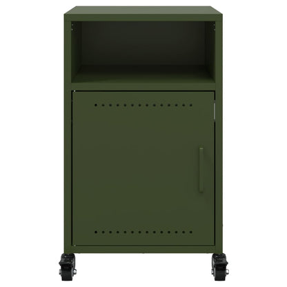 Olive Green Steel Bedside Cabinets Set of 2 - 36x39x59 cm