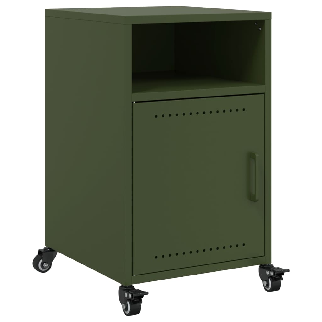 Olive Green Steel Bedside Cabinets Set of 2 - 36x39x59 cm